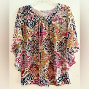 Bohemian Women’s Colorful Patterned Blouse Large